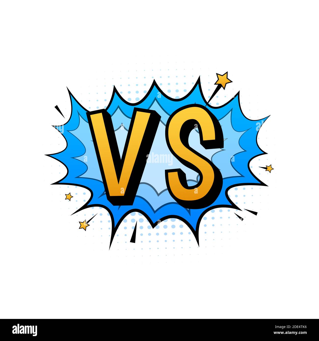 Combatti fumetti bolla del parlato con il testo di espressione VS o versus. Illustrazione di stock vettoriale Illustrazione Vettoriale