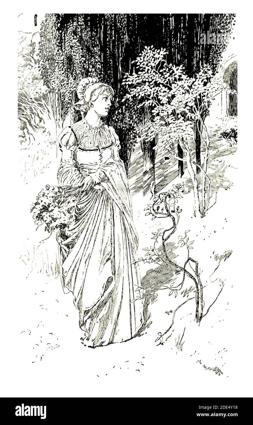 Legends from River and Mountain, line illustrations by T H Robinson from 1896 The Studio An Illustrated Magazine of fine and Applied Art Foto Stock