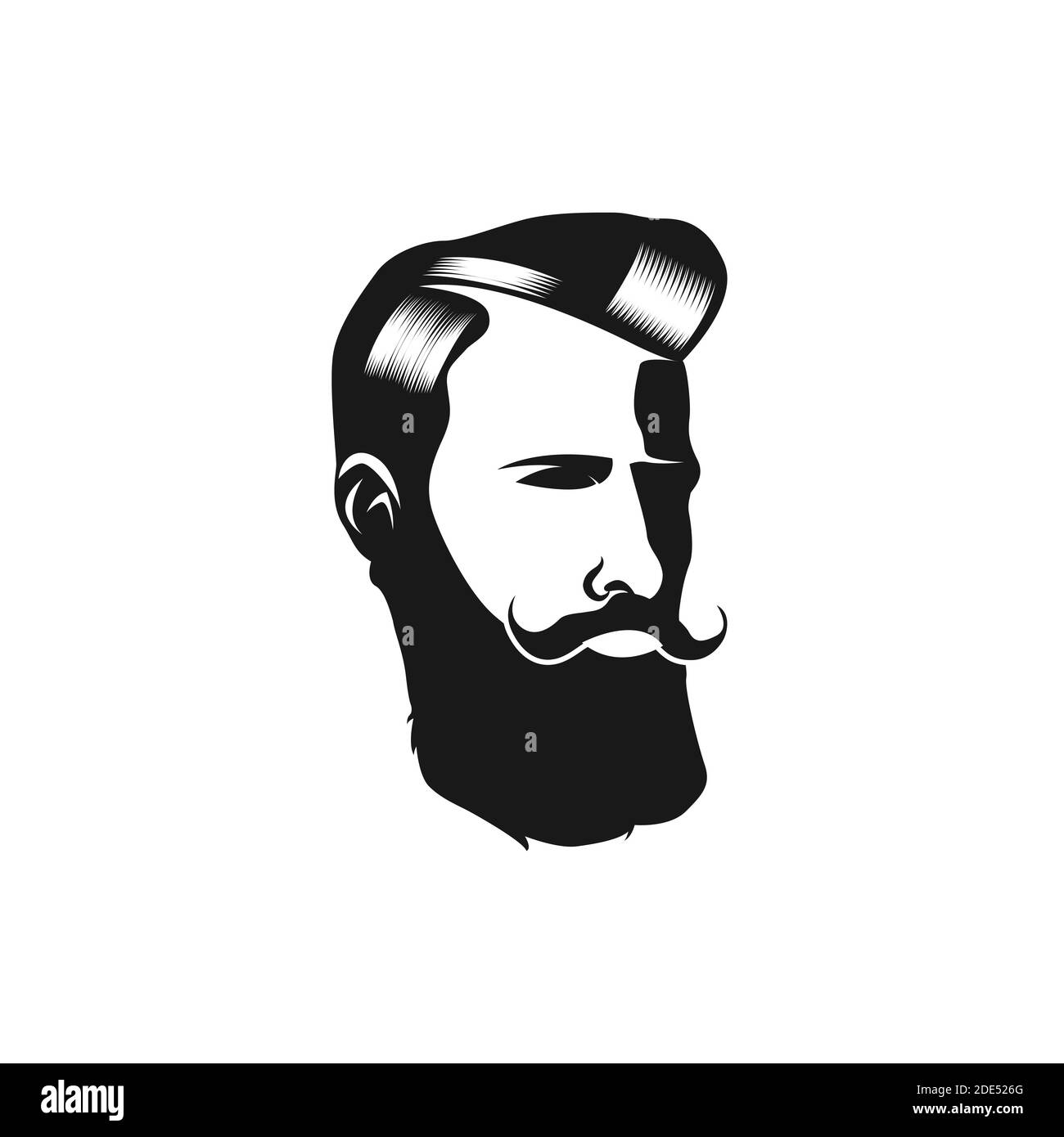 Immagine del logo Mascot di una barba man.EPS 10 Illustrazione Vettoriale