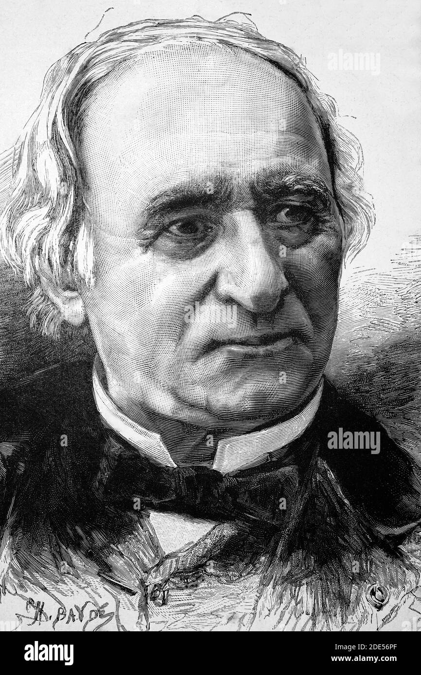 Jean-Baptiste Dumas. Chimico francese. 1800-1884. Segretario dell'Accademia delle Scienze di Parigi. Ha finanziato la ricerca del Sig. Daguerre per ottenere il primo ph Foto Stock