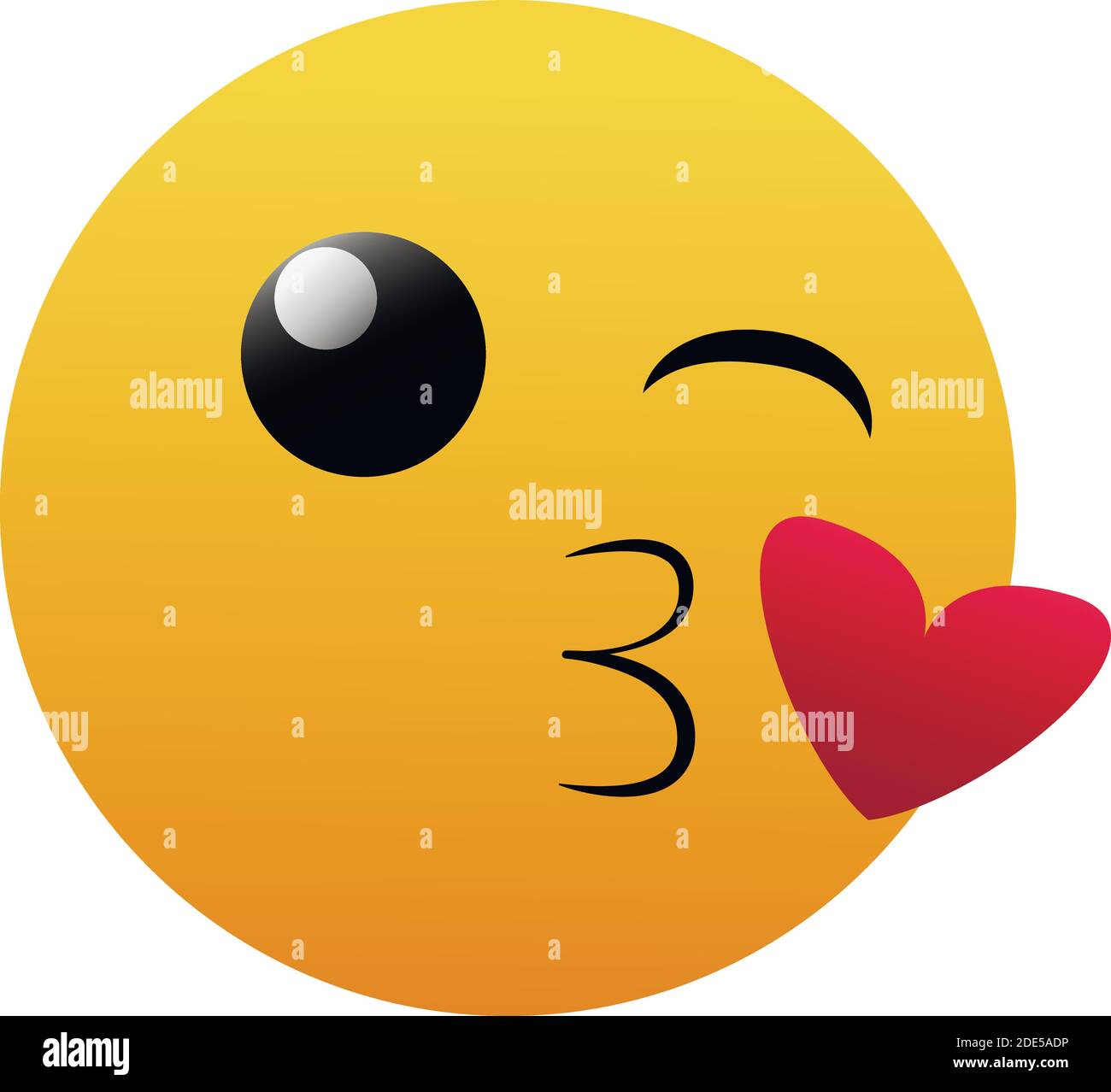 Emoticon sorridente con occhi felici e guance rosee Illustrazione Vettoriale