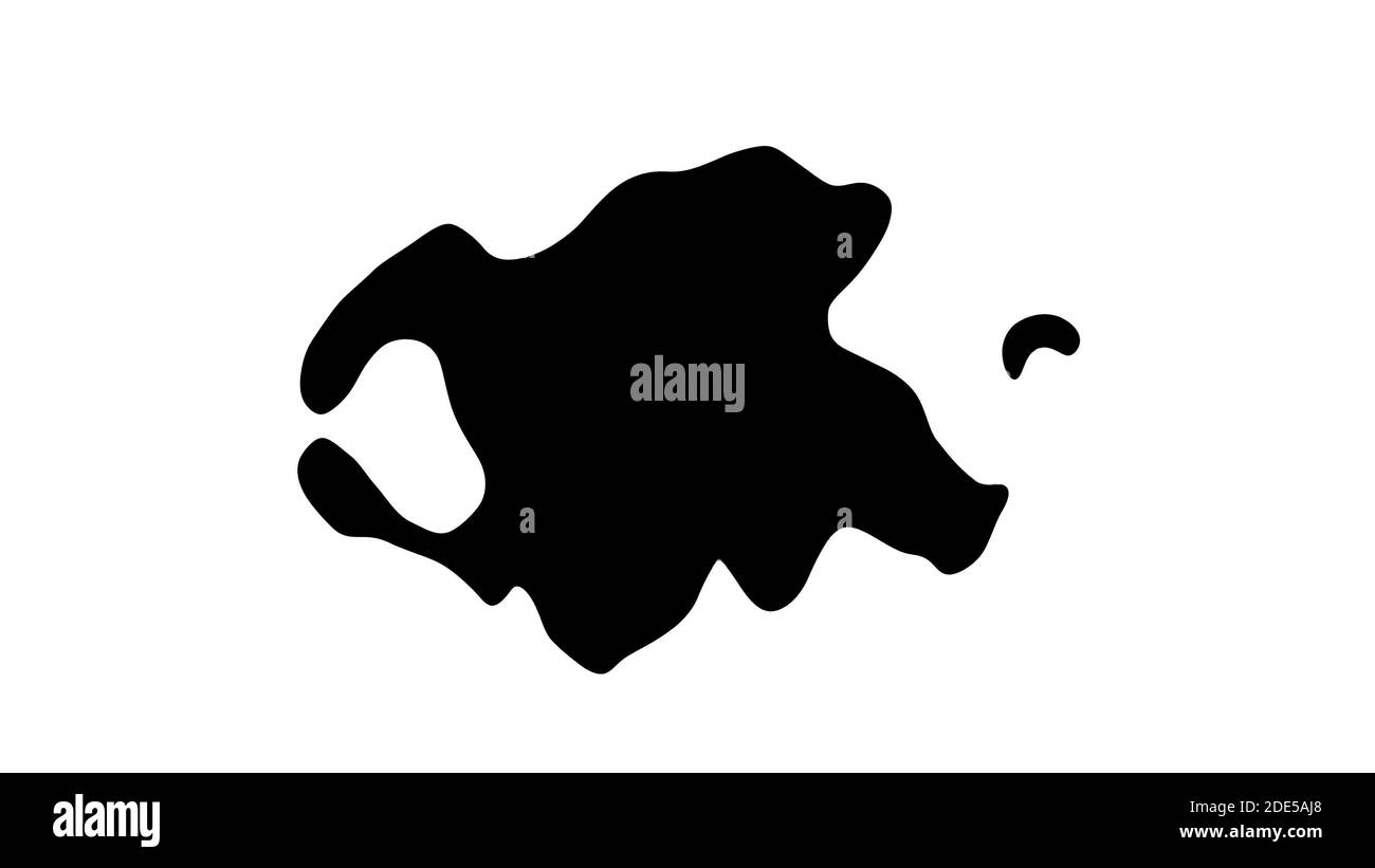 Animazione con punto nero su rendering 3d con effetto artistico liquido bianco Foto Stock