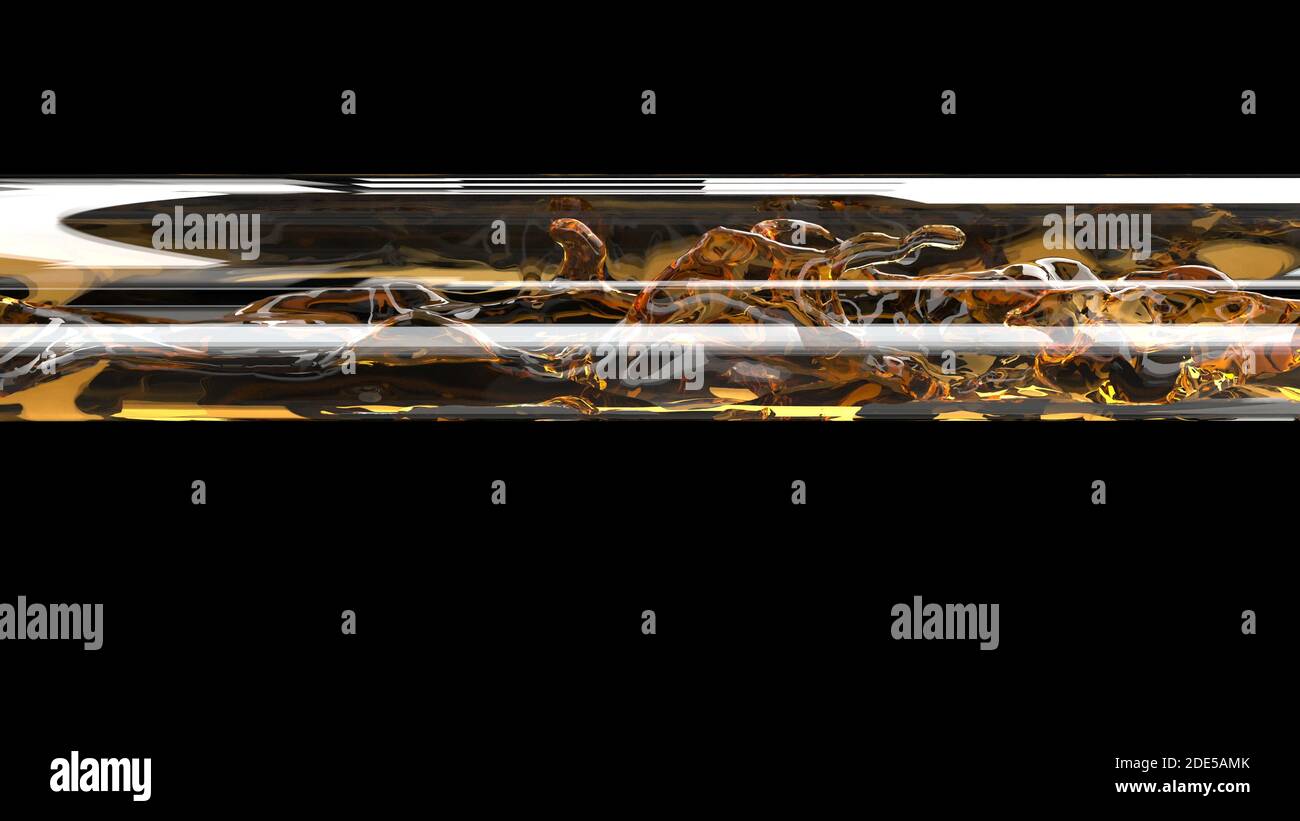 Getto realistico di birra in vetro tubo rendering 3d Foto Stock