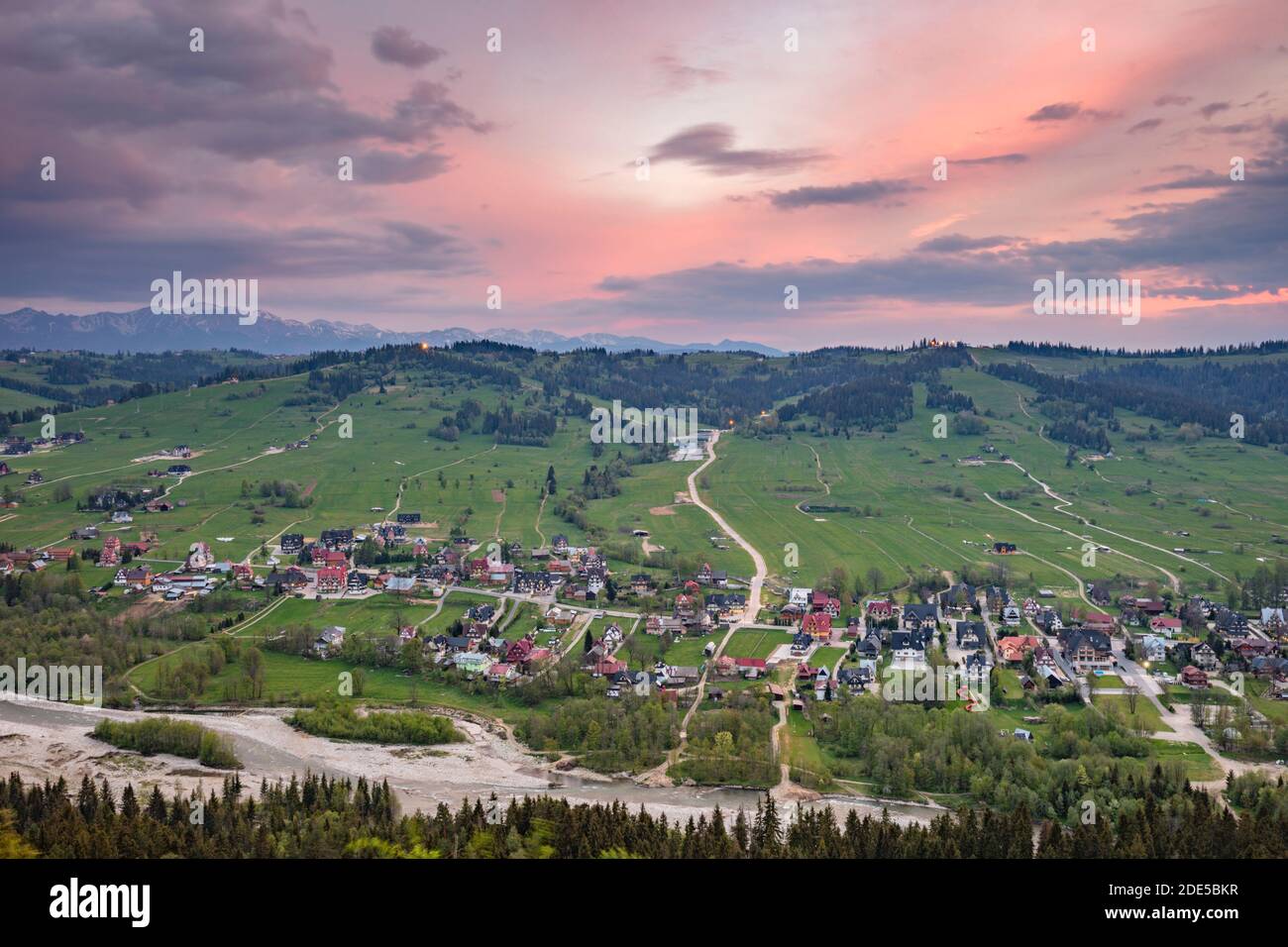 Vista da Czarna Gora. Czarna Gora, Polonia minore, Polonia. Foto Stock