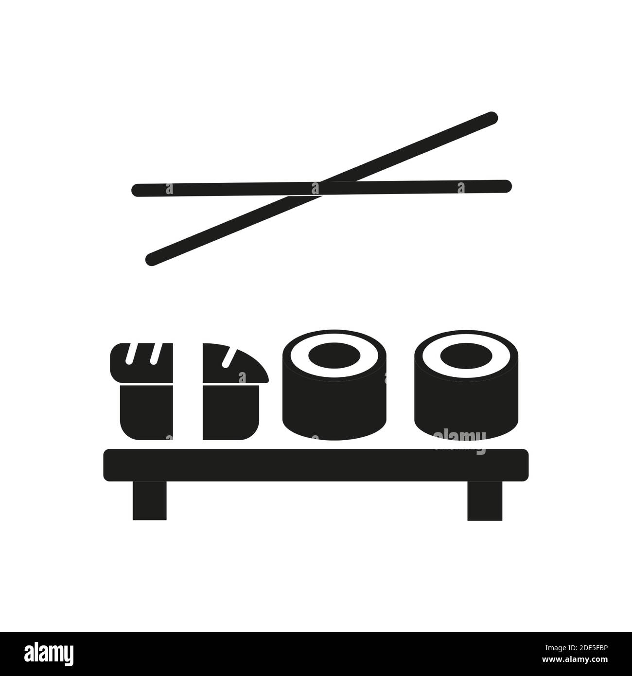 elemento a icone sushi dell'icona fast food per concept mobile e app web. L'icona del sushi sottile può essere utilizzata per il Web e i dispositivi mobili. Icona Premium su sfondo bianco Illustrazione Vettoriale