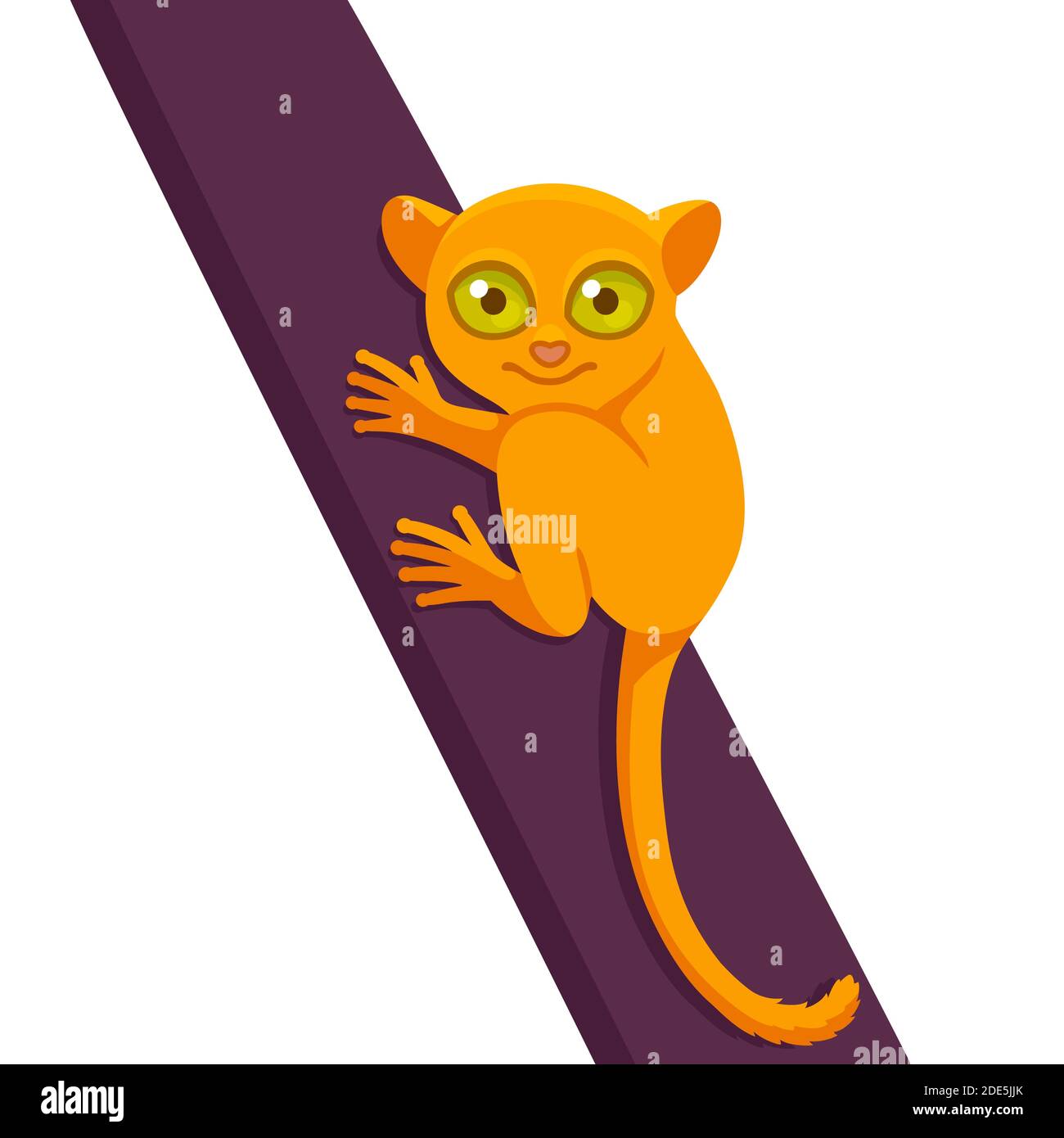 Carino cartoon tarsier scimmia disegno, Filippine animale. Semplice illustrazione grafica vettoriale. Illustrazione Vettoriale