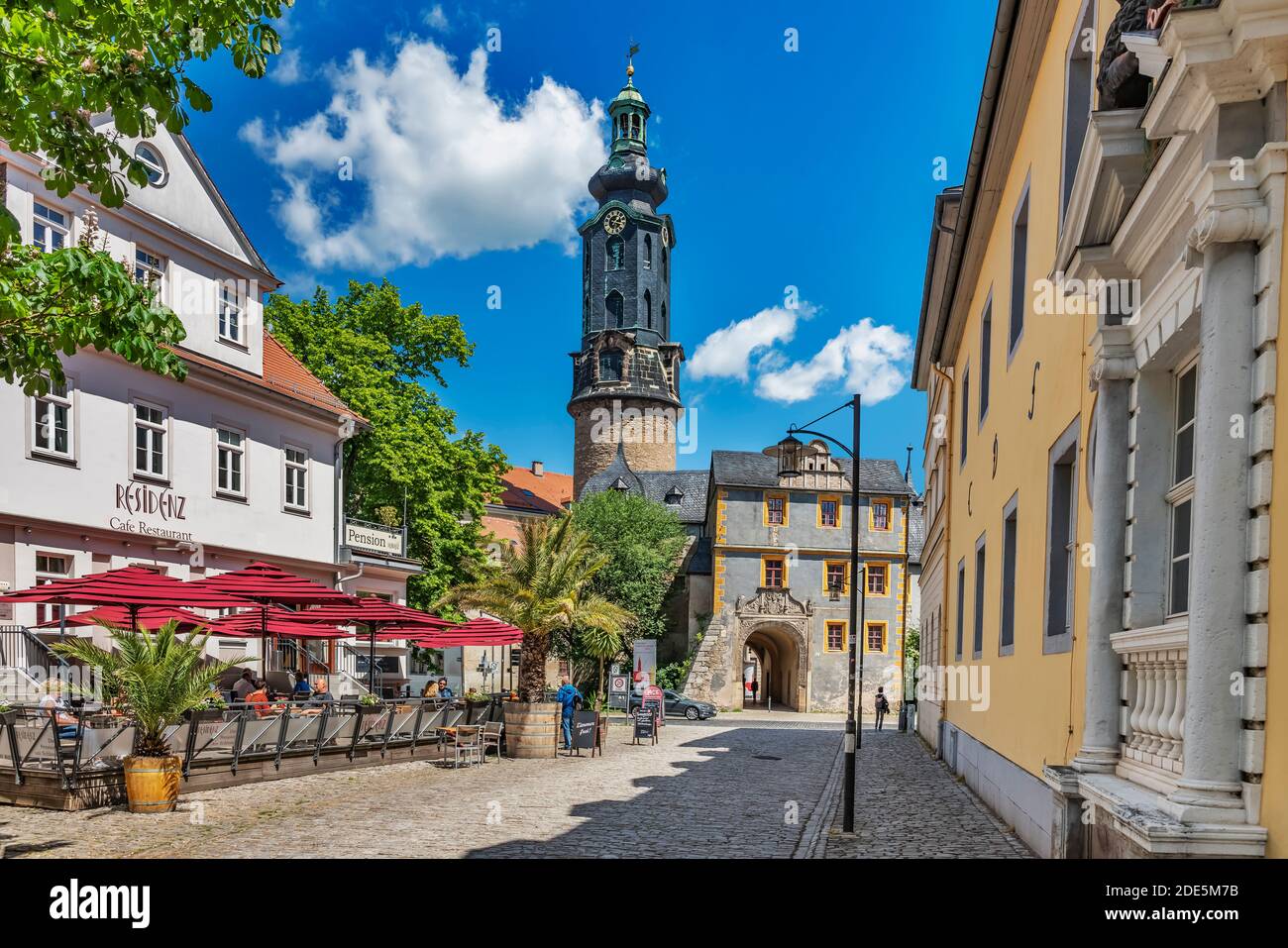 Vista sul Palazzo Weimar nella città vecchia di Weimar, Turingia, Germania, Europa Foto Stock