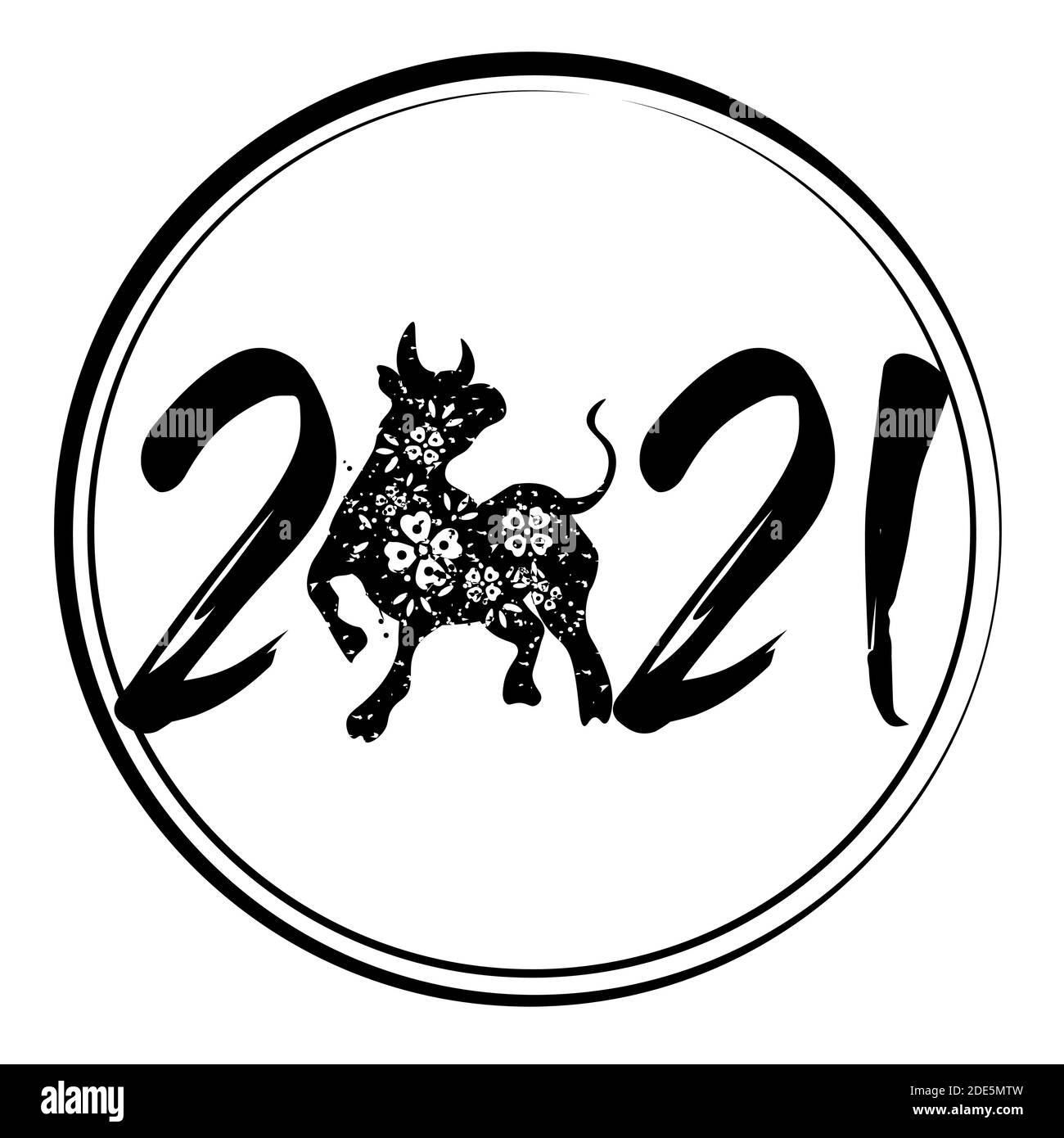 2021 Design di biglietti d'auguri, poster, volantini o inviti per il Capodanno cinese. Portare in ricchezza e tesoro (traduzione cinese felice cinese nuovo anno 202 Illustrazione Vettoriale