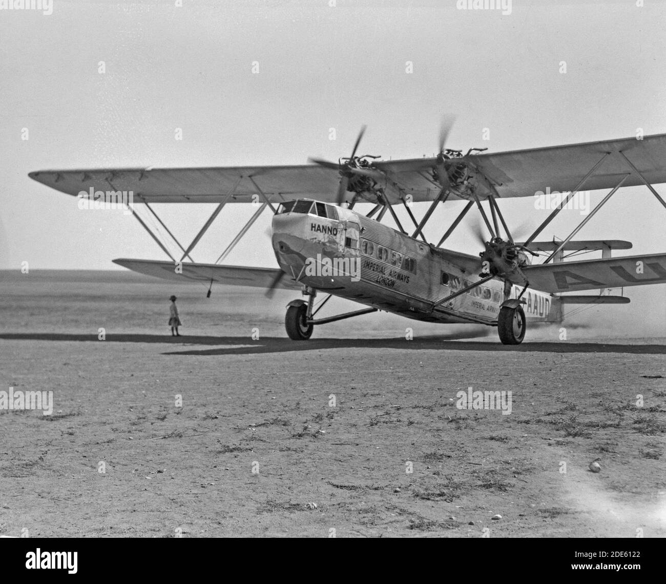 Didascalia originale: Aircraft Hanno Imperial Airways Gaza ca. 1935 - Ubicazione: Striscia di Gaza ca. 1935 Foto Stock