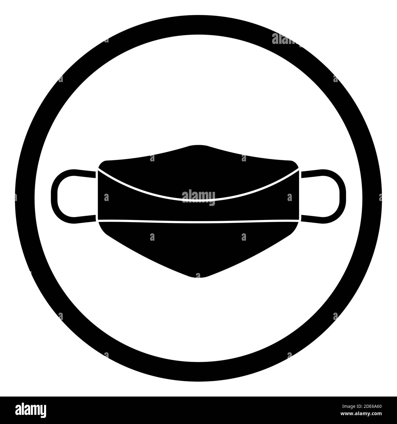 Badge simbolo simbolo icona maschera per entrare in negozio. Dispositivi di protezione personale contro l'infezione influenzale, vettore proteggere sana illustrazione Illustrazione Vettoriale