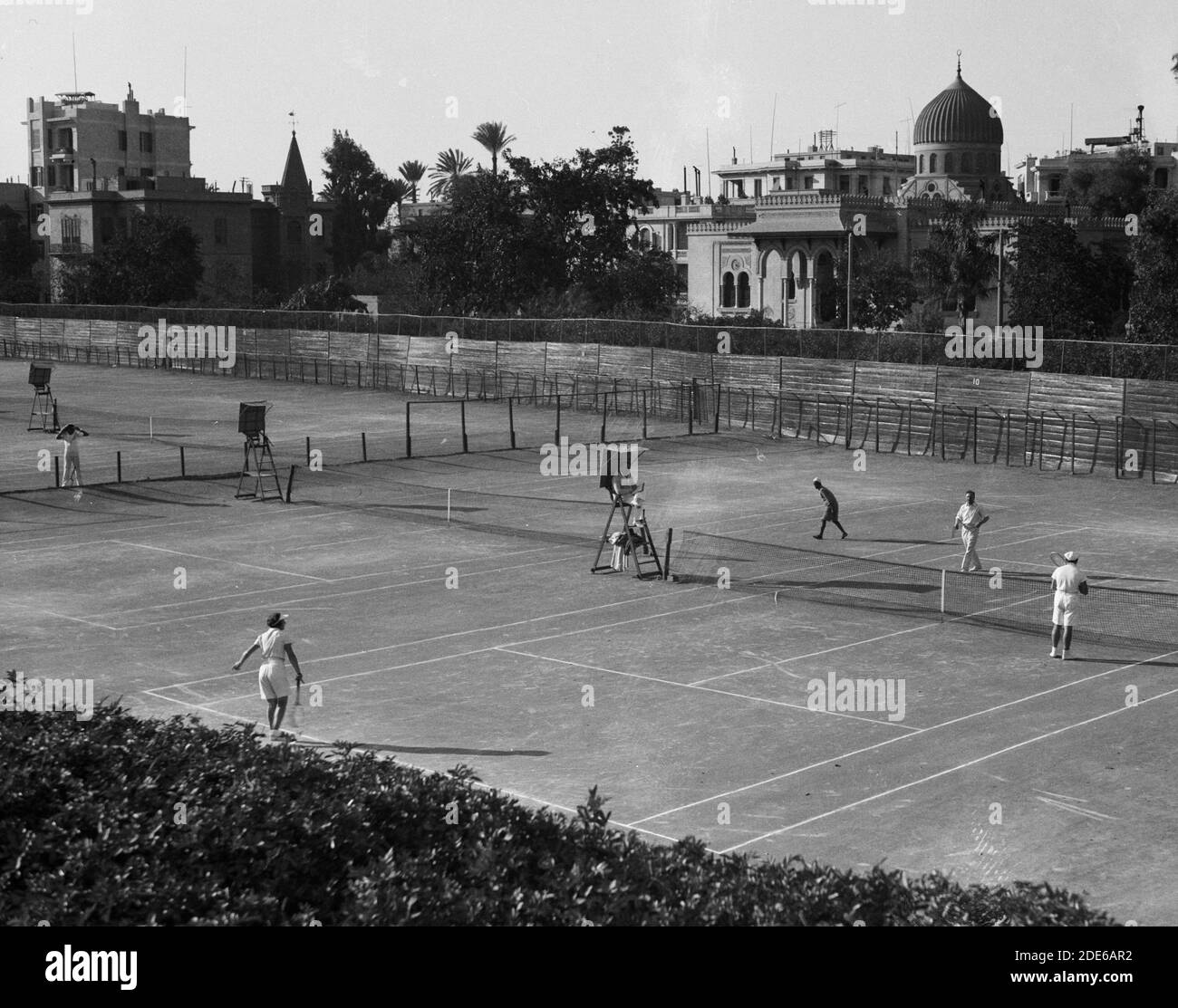Egitto. Il Cairo. Gezira Giardini e sport. Campi da tennis ca. 1934-1939 Foto Stock