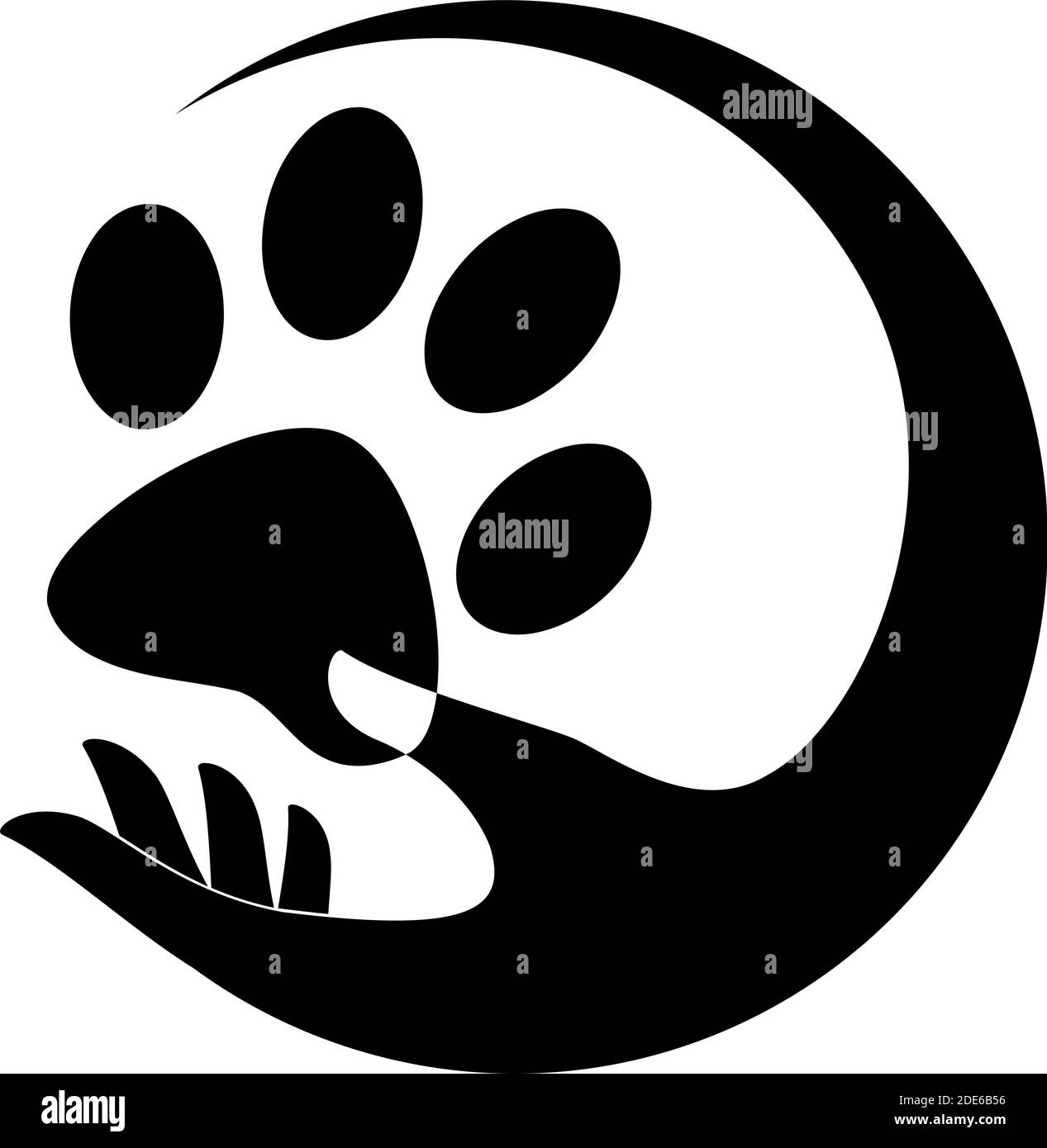 Paw, mano, gatti, zampa di gatto, logo Illustrazione Vettoriale