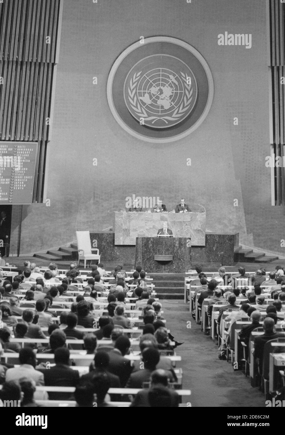 Jimmy carter si rivolge alle Nazioni Unite ca. 4 ottobre 1977 Foto Stock