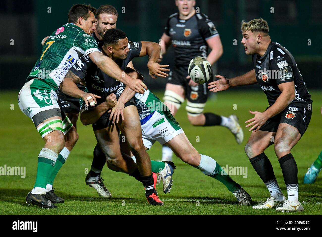 Stadio Monigo, Treviso, Italia, 29 Nov 2020, Ashton Hewitt (Dragons) in azione durante Benetton Treviso vs Dragons Rugby, Rugby Guinness Pro 14 match - Photo Ettore Griffoni / LM Foto Stock