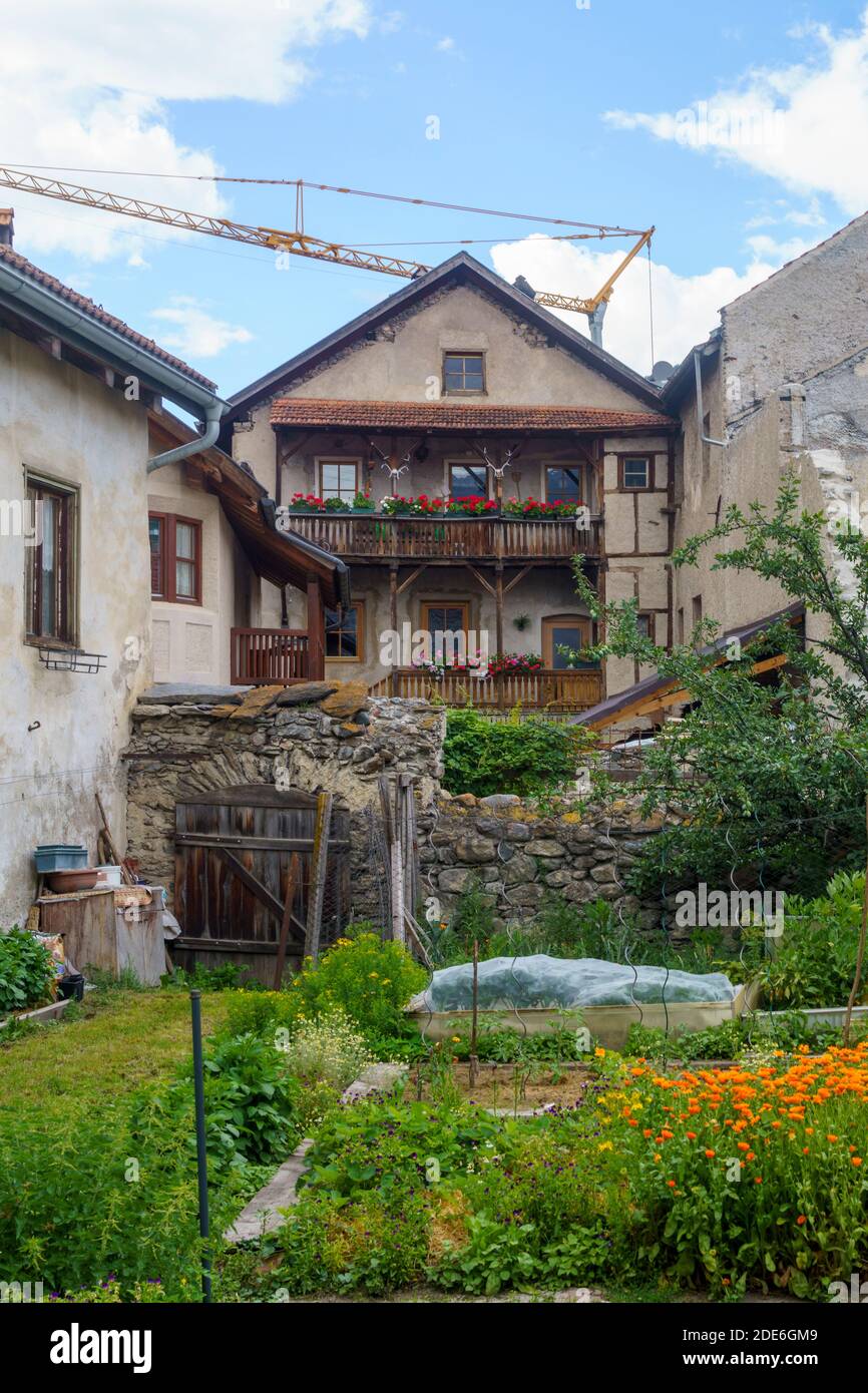 Glorenza, o Glurns, Bolzano, Trentino Alto Adige, Italia: Città storica in Val Venosta. Foto Stock