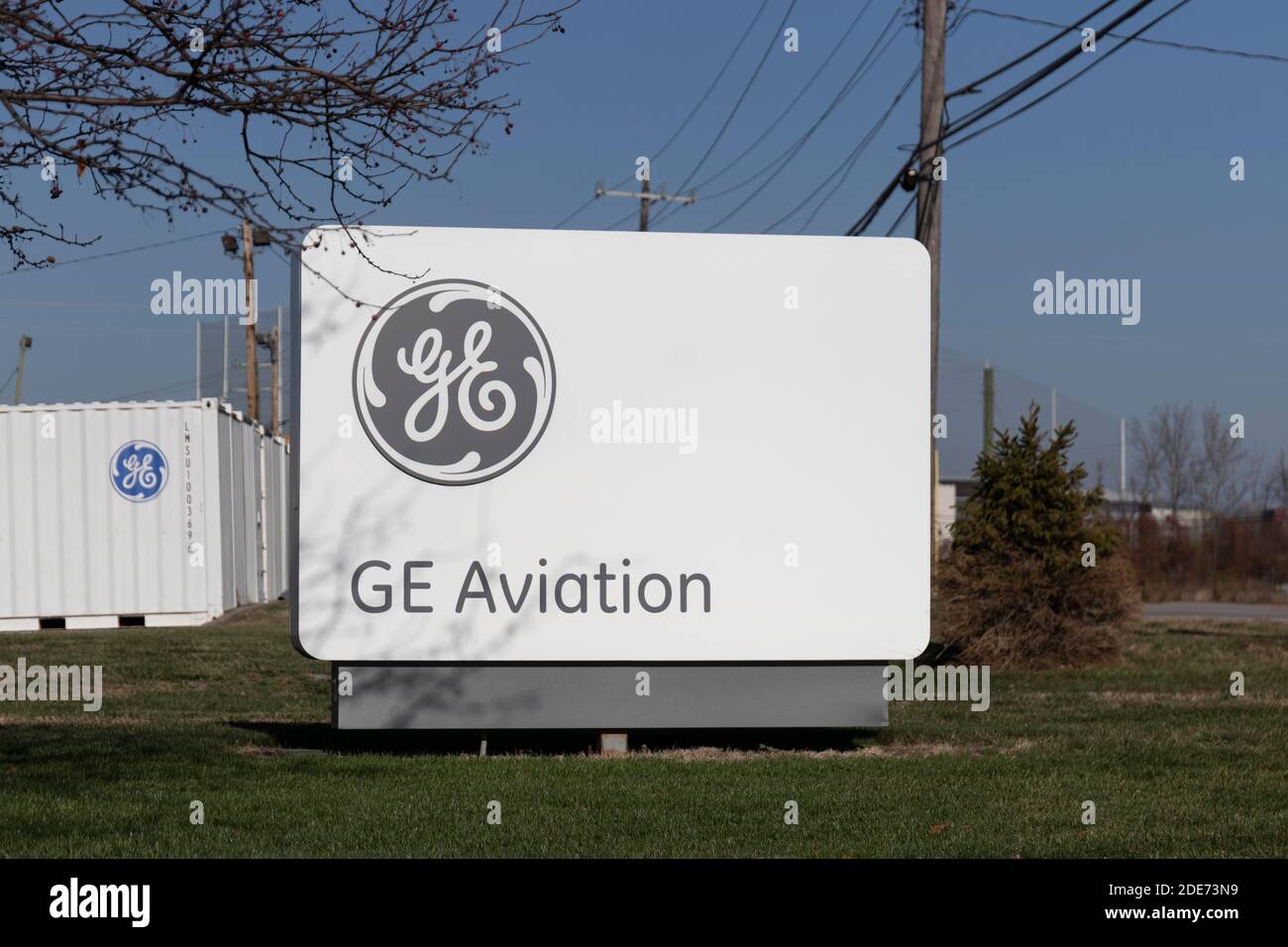 Cincinnati - circa Novembre 2020: GE Aviation Facility. General Electric ha ricevuto un contratto per la produzione di motori F110-GE-129 per la F-15EX. Foto Stock