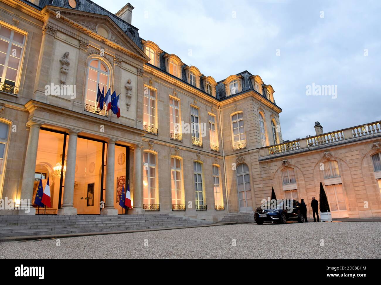 Illustrazione le Palais De l'Elysee a Parigi, Francia, il 2019 gennaio. Foto di Alain Apaydin/ABACAPRESS.COM Foto Stock