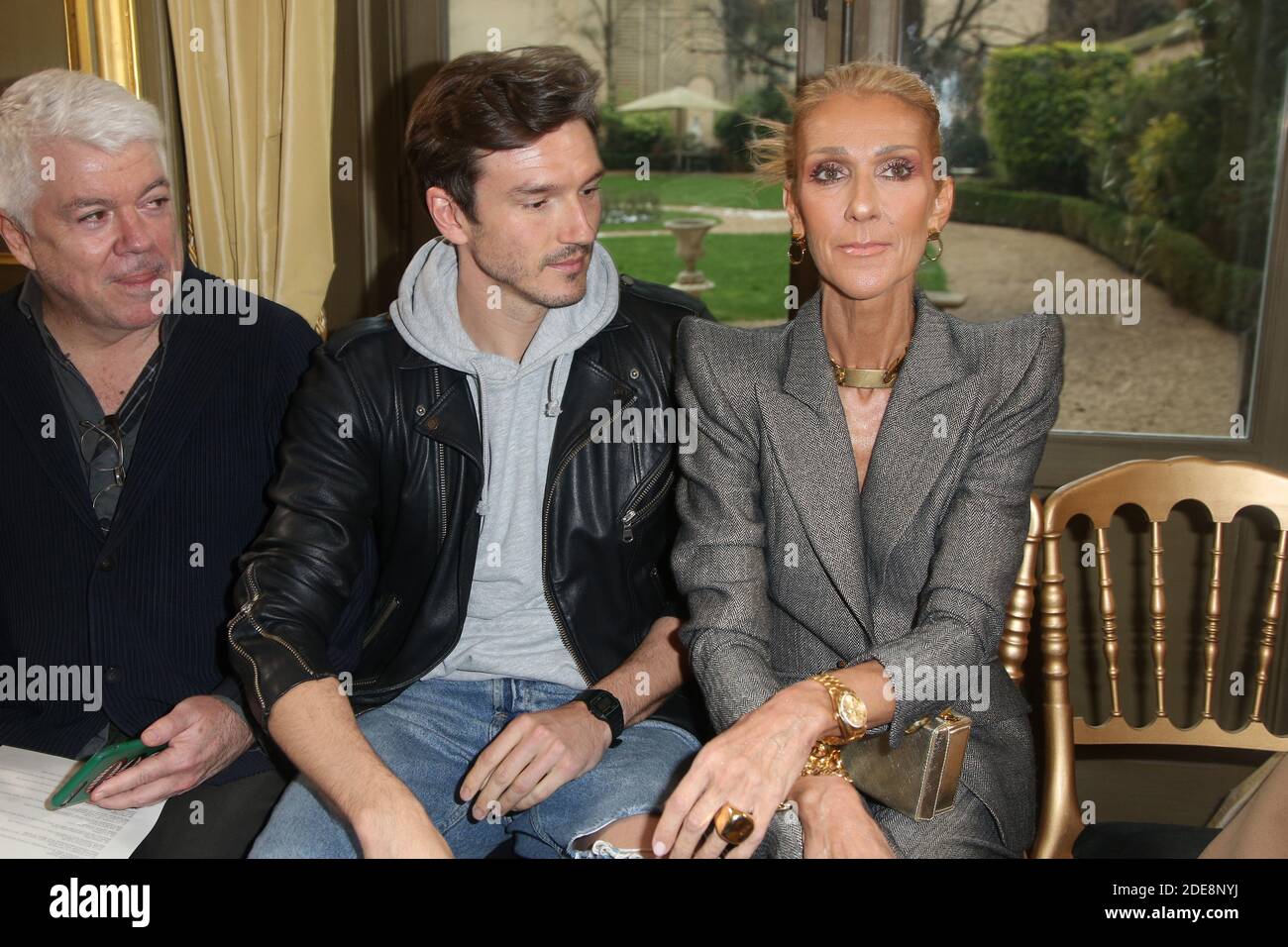 Celine Dion e Pepe Munoz al Ronald van der Kemp show come parte della settimana della moda di Parigi Haute Couture Primavera/Estate 2019-2020 il 23 gennaio 2019 a Parigi, Francia. Foto di Jerome Domine/ABACAPRESS.COM Foto Stock