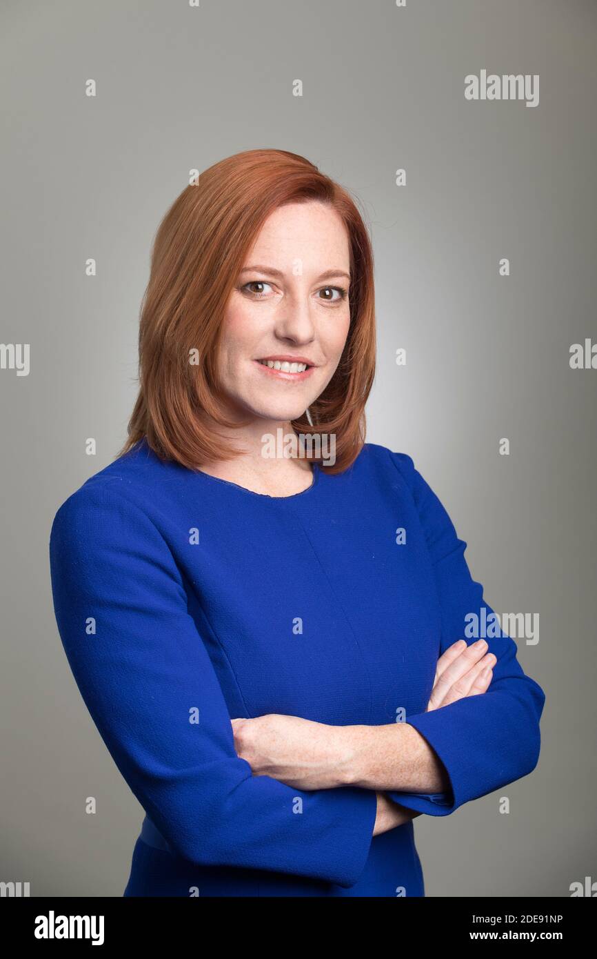 Il Segretario della Casa Bianca, Jen Psaki, nominato dal Presidente eletto Joe Biden nel 2020. Foto Stock