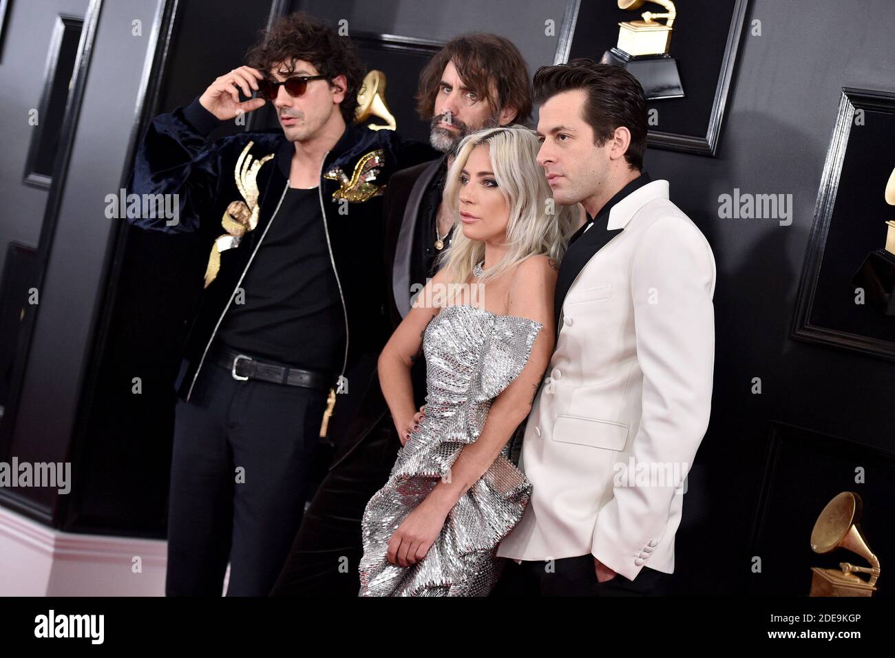 Andrew Wyatt, Anthony Rossomando, Lady Gaga e Mark Ronson partecipano al 61° Premio annuale GRAMMY presso lo Staples Center il 10 febbraio 2019 a Los Angeles, California, USA. Foto di Lionel Hahn/ABACAPRESS.COM Foto Stock