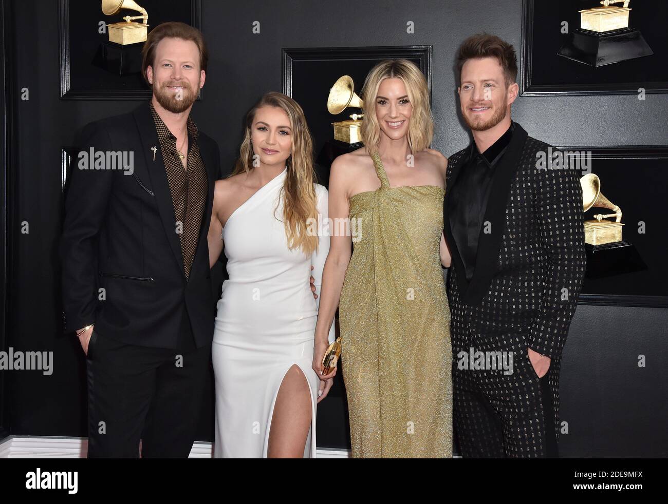 Brian Kelley Brittney Marie Cole, Hayley Stommel e Tyler Hubbard partecipano al 61esimo premio annuale GRAMMY presso lo Staples Center il 10 febbraio 2019 a Los Angeles, California, USA. Foto di Lionel Hahn/ABACAPRESS.COM Foto Stock