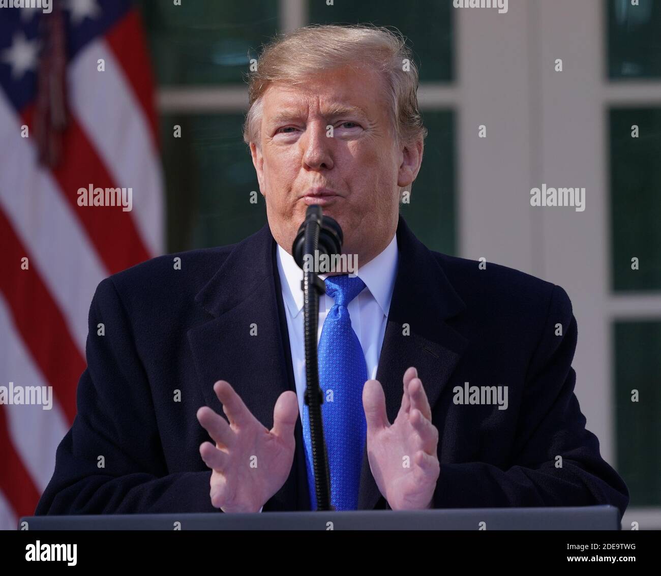 15 gennaio 2019 - Washington, DC, Stati Uniti: Il presidente degli Stati Uniti Donald J. Trump dichiara un'emergenza nazionale sul confine meridionale e la necessità di sicurezza alle frontiere. Chris Kleponis/piscina/ABACAPRESS.COM Foto Stock