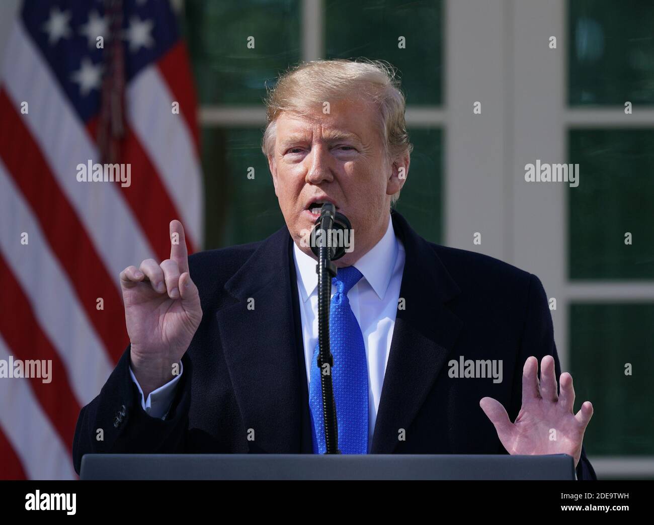 15 gennaio 2019 - Washington, DC, Stati Uniti: Il presidente degli Stati Uniti Donald J. Trump dichiara un'emergenza nazionale sul confine meridionale e la necessità di sicurezza alle frontiere. Chris Kleponis/piscina/ABACAPRESS.COM Foto Stock
