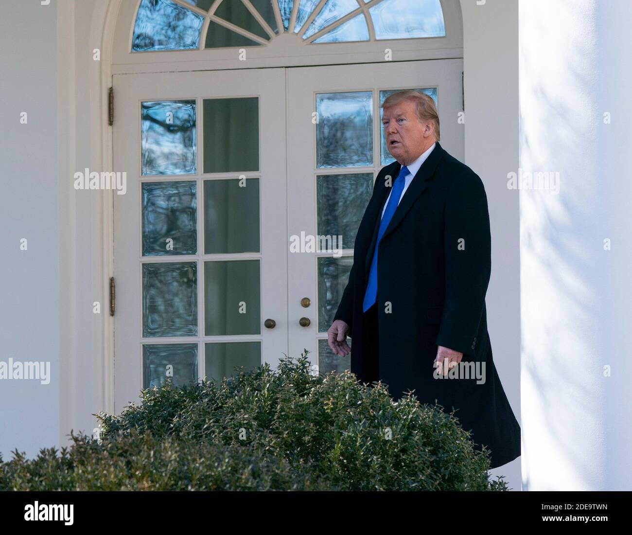 15 gennaio 2019 - Washington, DC, Stati Uniti: Il presidente degli Stati Uniti Donald J. Trump parte dopo aver dichiarato un'emergenza nazionale sul confine meridionale e la necessità di sicurezza alle frontiere. Chris Kleponis/piscina/ABACAPRESS.COM Foto Stock