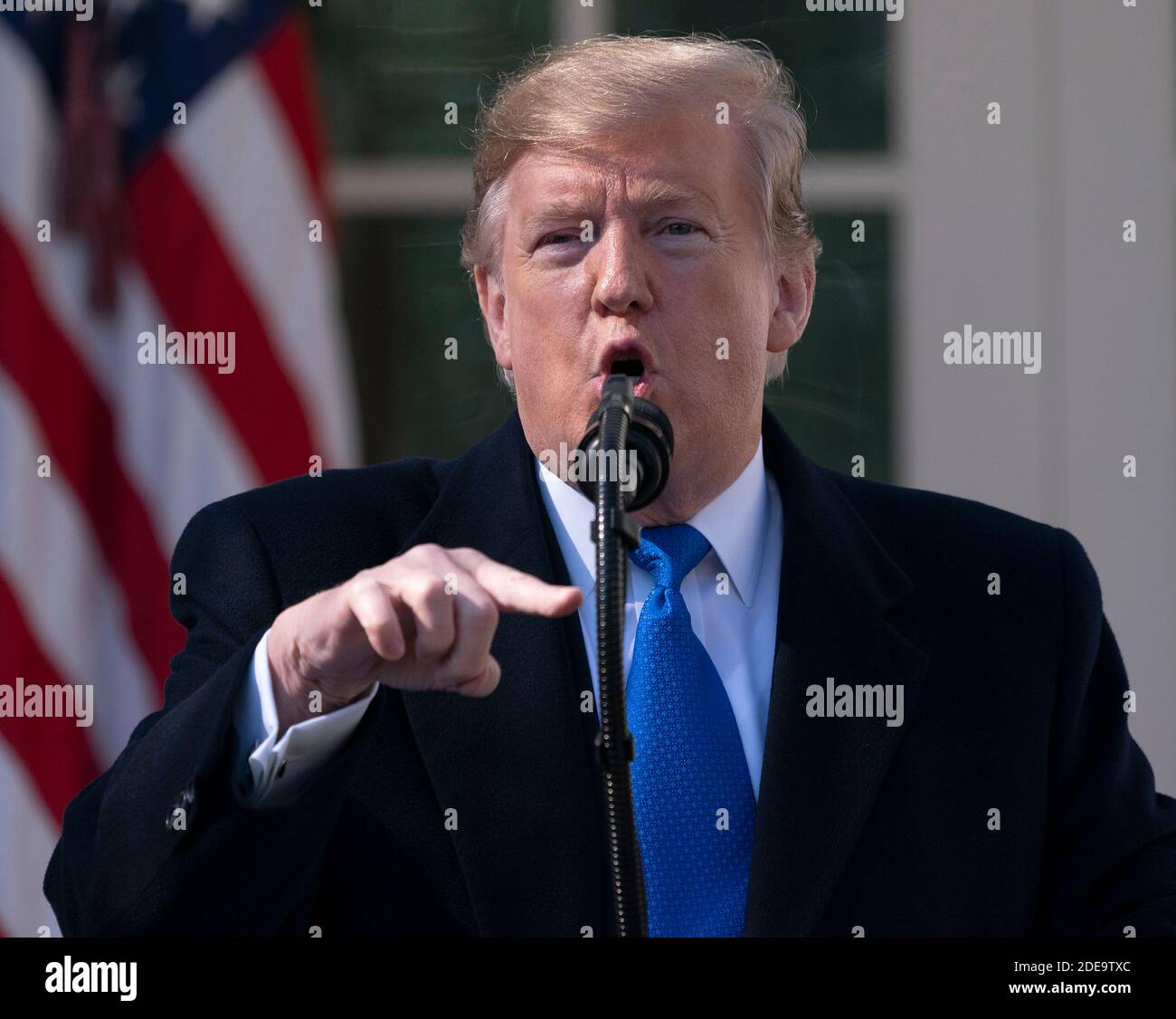 15 gennaio 2019 - Washington, DC, Stati Uniti: Il presidente degli Stati Uniti Donald J. Trump dichiara un'emergenza nazionale sul confine meridionale e la necessità di sicurezza alle frontiere. Chris Kleponis/piscina/ABACAPRESS.COM Foto Stock