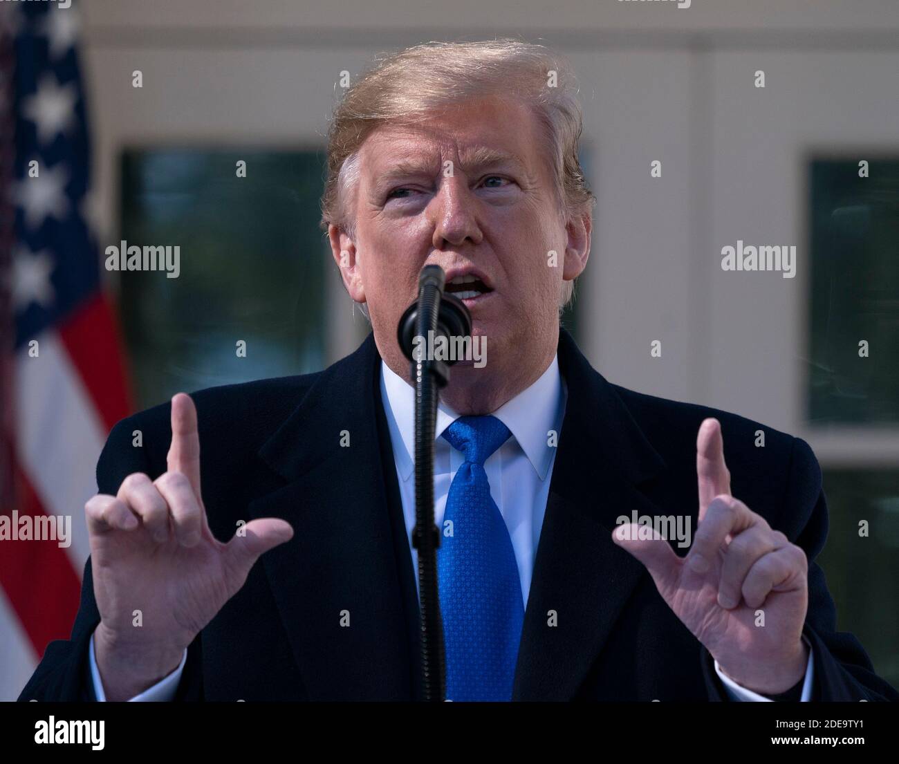 15 gennaio 2019 - Washington, DC, Stati Uniti: Il presidente degli Stati Uniti Donald J. Trump dichiara un'emergenza nazionale sul confine meridionale e la necessità di sicurezza alle frontiere. Chris Kleponis/piscina/ABACAPRESS.COM Foto Stock