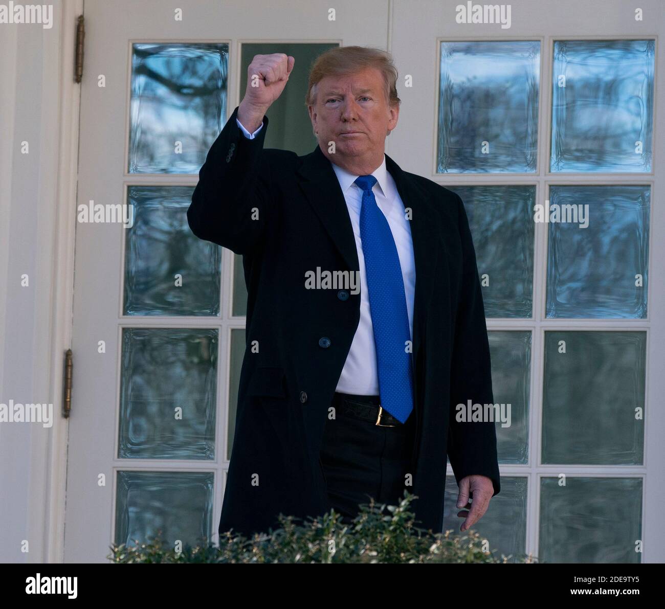 15 gennaio 2019 - Washington, DC, Stati Uniti: Il presidente degli Stati Uniti Donald J. Trump gesti dopo aver dichiarato un'emergenza nazionale sul confine meridionale e la necessità di sicurezza alle frontiere. Chris Kleponis/piscina/ABACAPRESS.COM Foto Stock