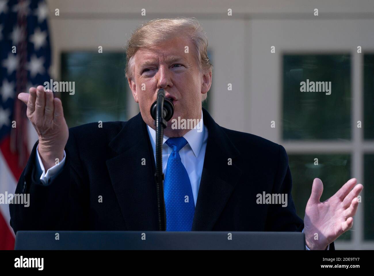 15 gennaio 2019 - Washington, DC, Stati Uniti: Il presidente degli Stati Uniti Donald J. Trump dichiara un'emergenza nazionale sul confine meridionale e la necessità di sicurezza alle frontiere. Chris Kleponis/piscina/ABACAPRESS.COM Foto Stock