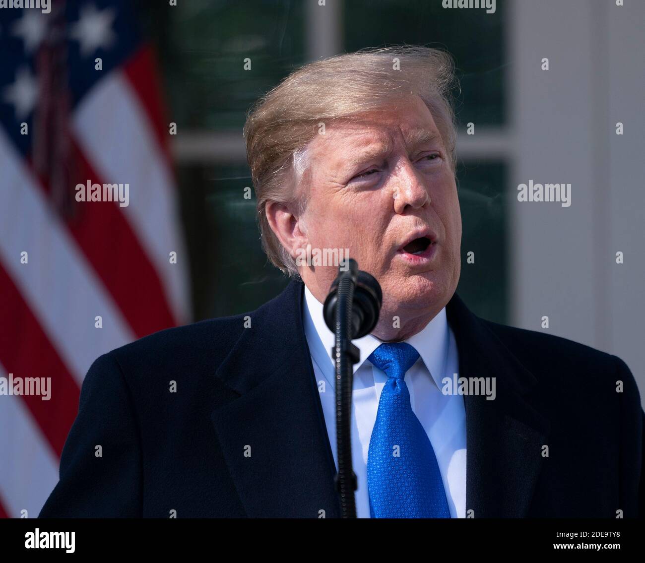 15 gennaio 2019 - Washington, DC, Stati Uniti: Il presidente degli Stati Uniti Donald J. Trump dichiara un'emergenza nazionale sul confine meridionale e la necessità di sicurezza alle frontiere. Chris Kleponis/piscina/ABACAPRESS.COM Foto Stock