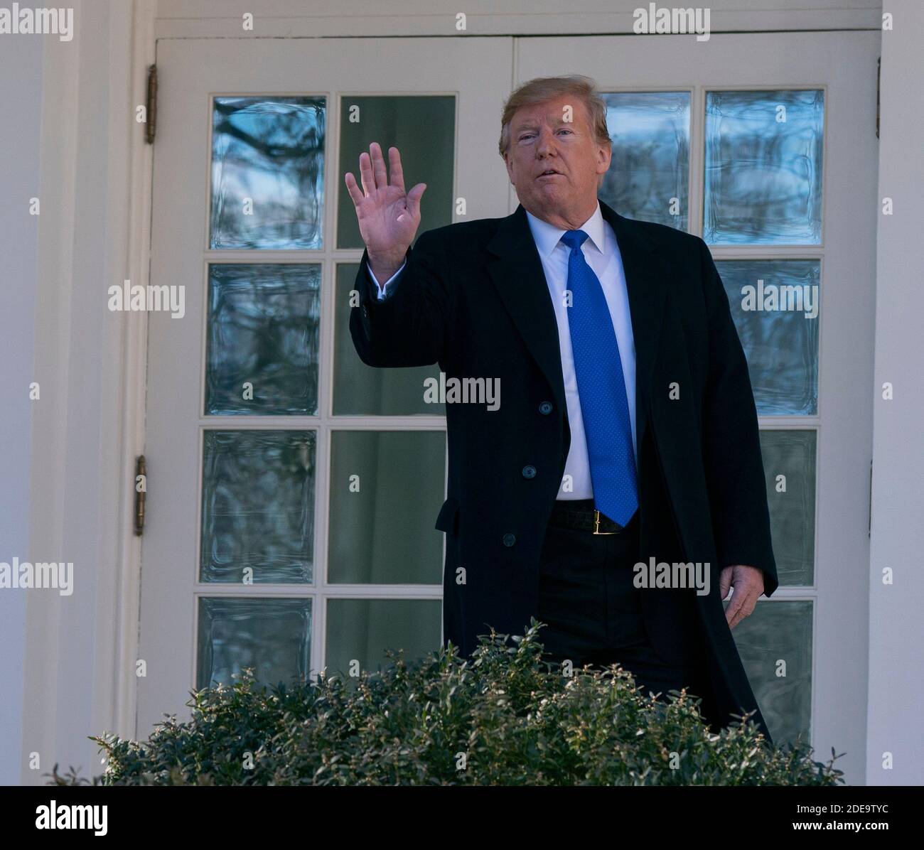 15 gennaio 2019 - Washington, DC, Stati Uniti: Il presidente degli Stati Uniti Donald J. Trump gesti dopo aver dichiarato un'emergenza nazionale sul confine meridionale e la necessità di sicurezza alle frontiere. Chris Kleponis/piscina/ABACAPRESS.COM Foto Stock