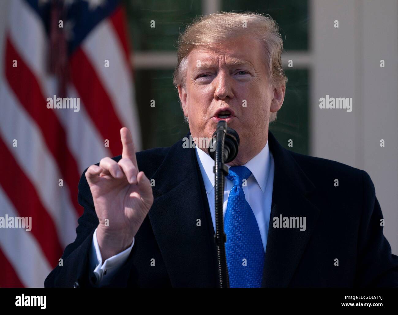 15 gennaio 2019 - Washington, DC, Stati Uniti: Il presidente degli Stati Uniti Donald J. Trump dichiara un'emergenza nazionale sul confine meridionale e la necessità di sicurezza alle frontiere. Chris Kleponis/piscina/ABACAPRESS.COM Foto Stock