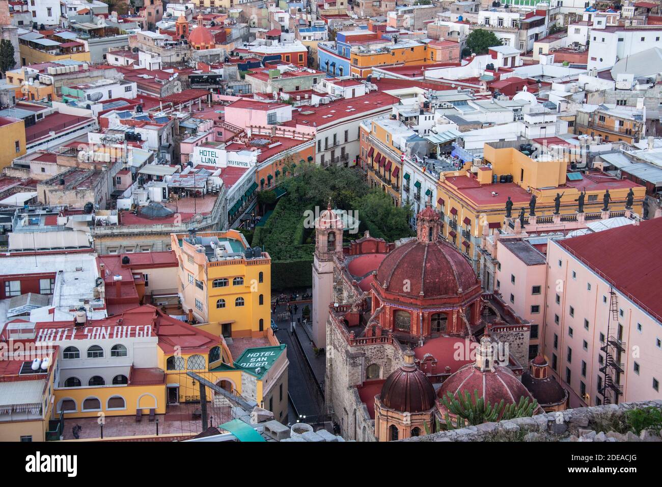 Vista sulla città di Guanajuato, Stato di Guanajuato, Messico Foto Stock