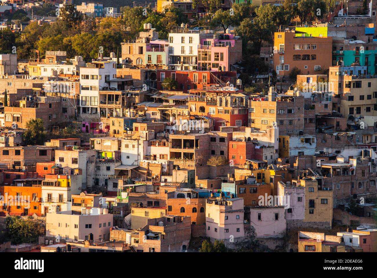 Vista sulla città di Guanajuato, Stato di Guanajuato, Messico Foto Stock