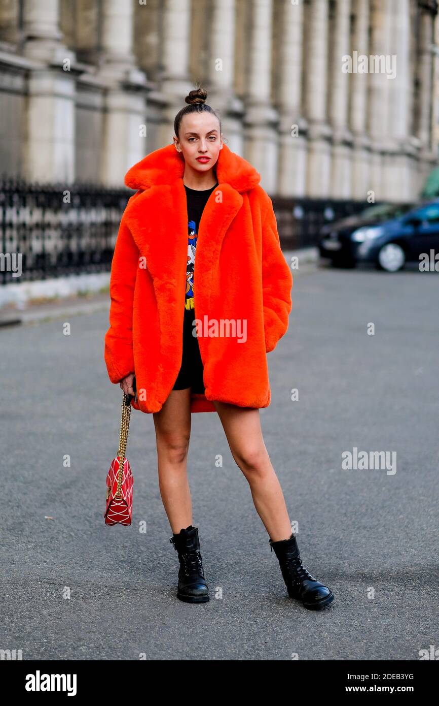 Street Style, Carla Ginola in arrivo a Redemption Autunno-Inverno 2019-2020 spettacolo di ready-to-wear, tenuto all'Hotel de Ville, Parigi, Francia, il 28 febbraio 2019. Foto di Marie-Paola Bertrand-Hillion/ABACAPRESS.COM Foto Stock