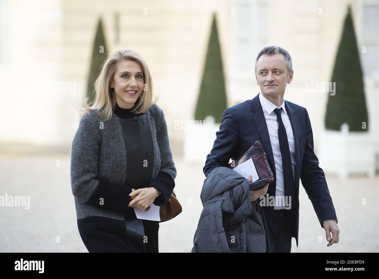 L'amministratore delegato di radio France Sibyle Veil arriva all'Elysee Palace per partecipare al grande dibattito con intellettuali a Parigi, in Francia, il 18 marzo 2019 a Parigi, in Francia. Foto di Eliot Blondt/ABACAPRESS.COM Foto Stock