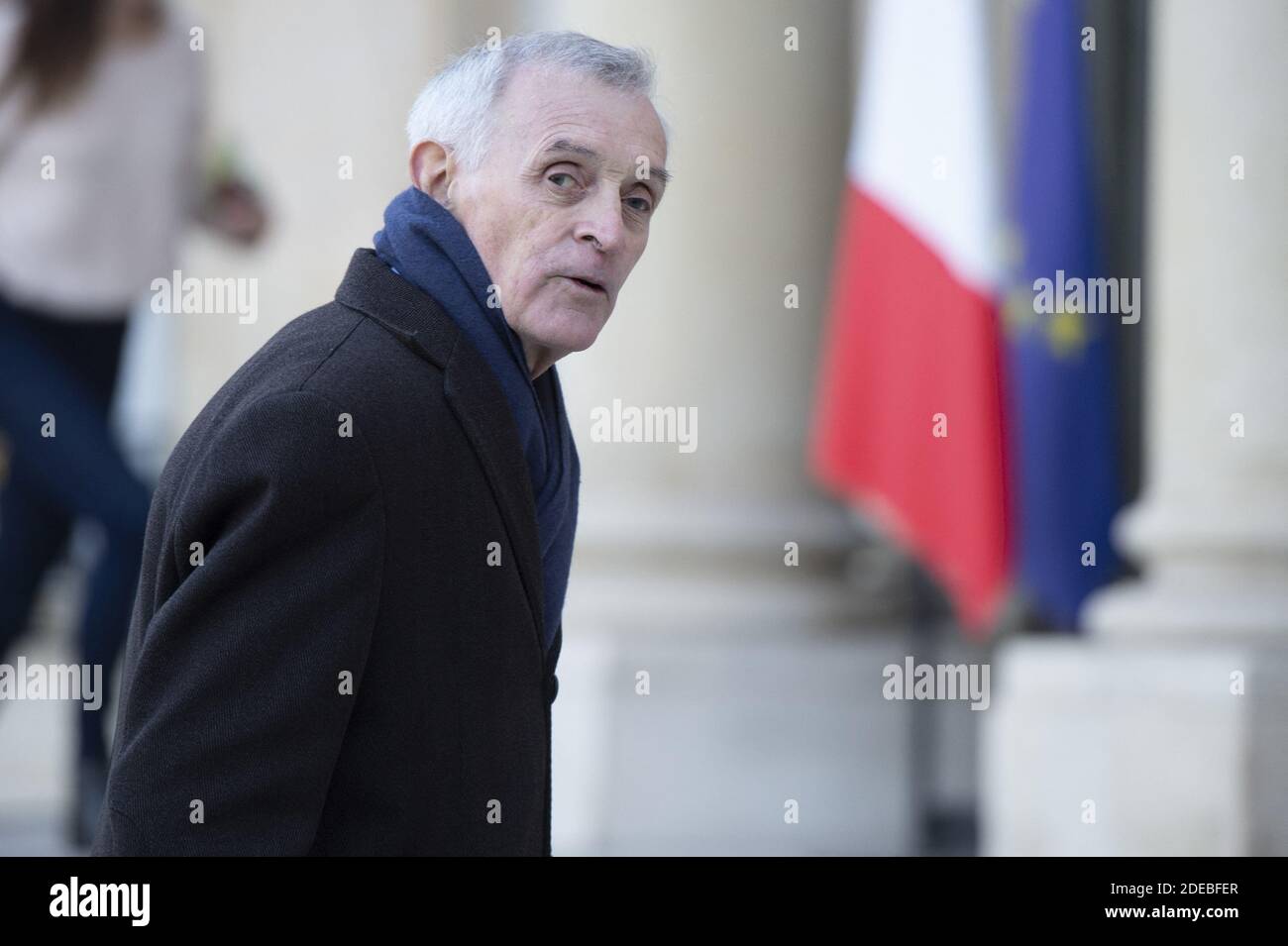 Il climatologo Jean Jouzel arriva a Elysee Palace per partecipare al grande dibattito con intellettuali a Parigi, in Francia, il 18 marzo 2019 a Parigi, in Francia. Foto di Eliot Blondt/ABACAPRESS.COM Foto Stock