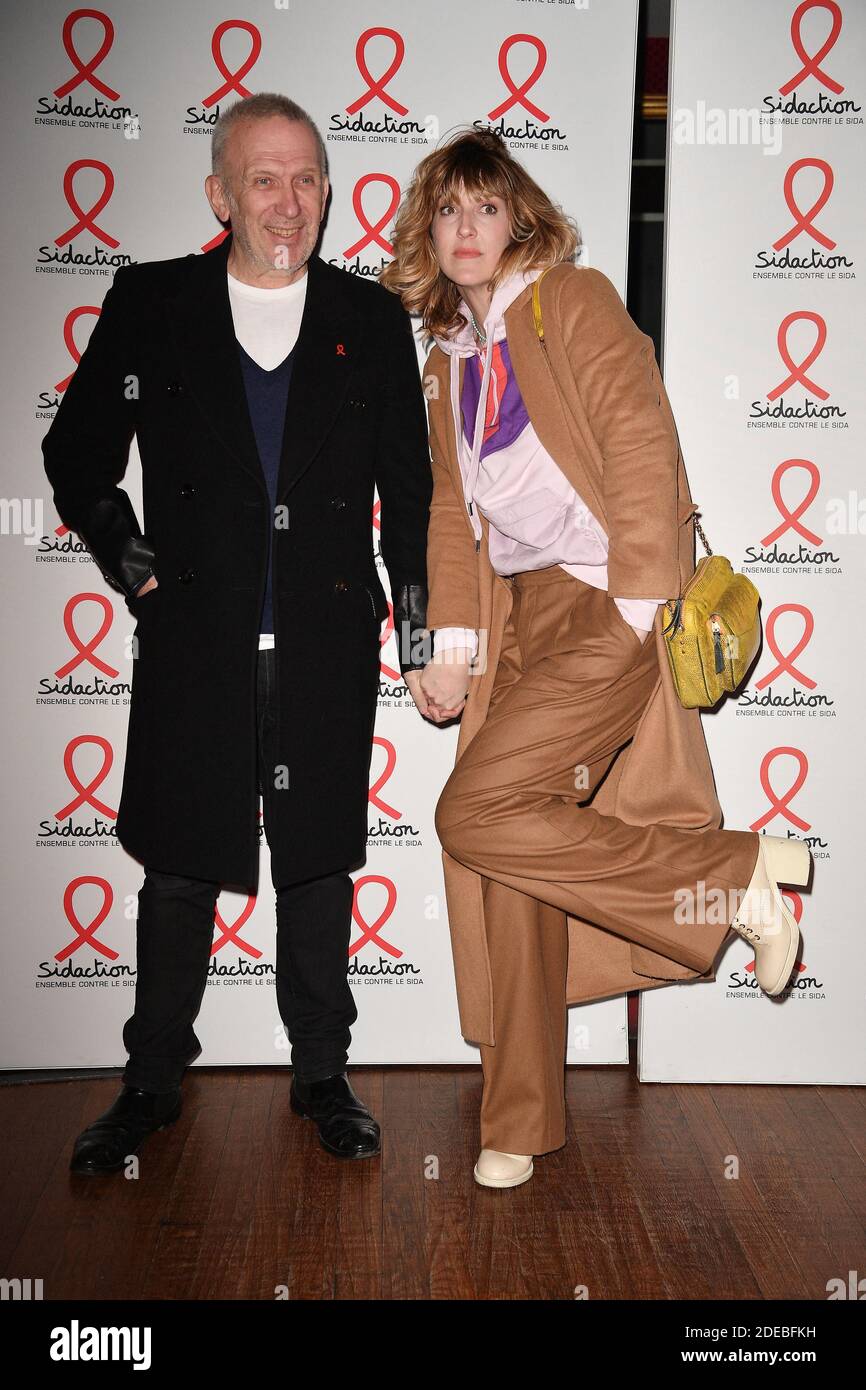 Jean-Paul Gaultier e Daphne Burki partecipano alla fotocellula e alla conferenza stampa della Sidaction 2019 presso la Sala Wagram il 18 marzo a Parigi, Francia. Foto di David Niviere/ABACAPRESS.COM Foto Stock