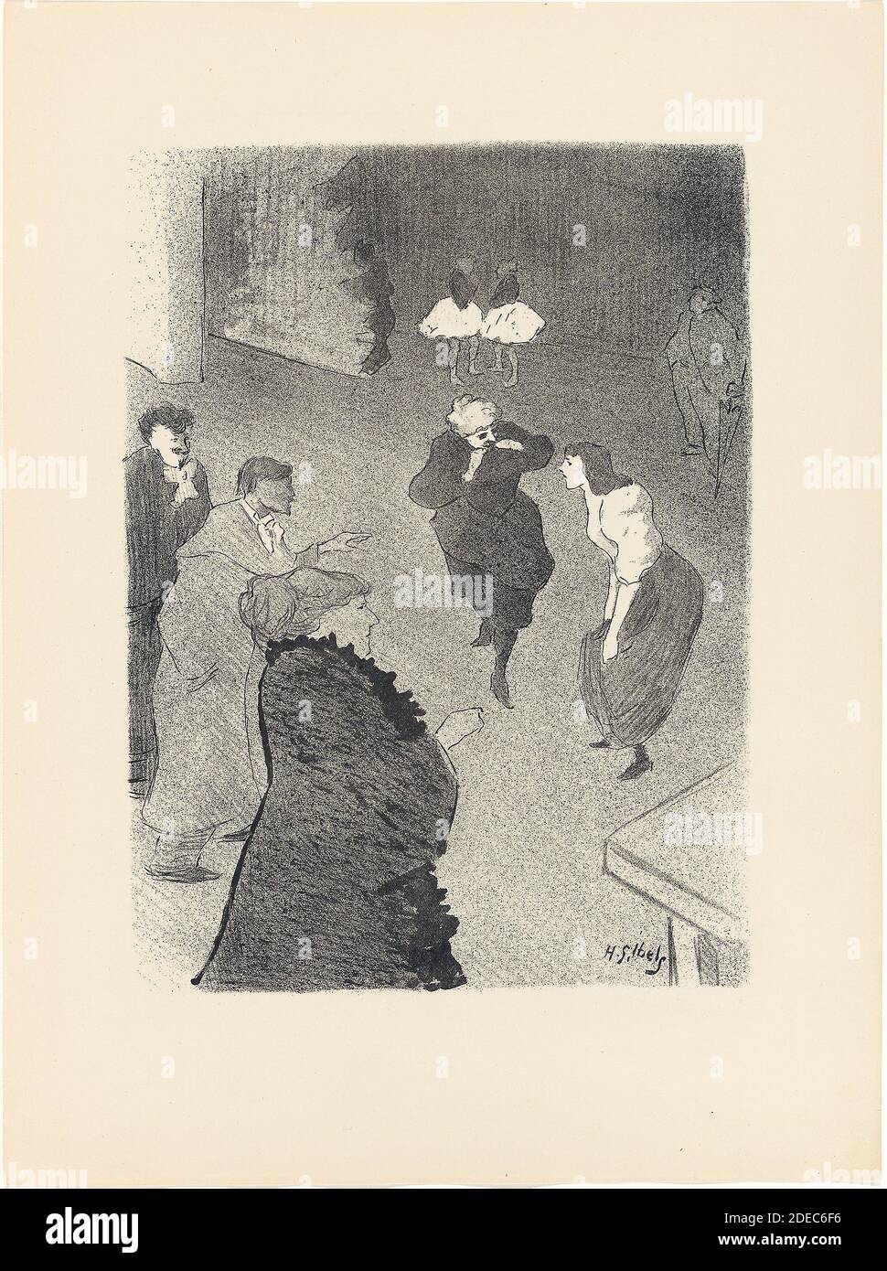 Mezzo: Litografia su carta color crema Foto Stock