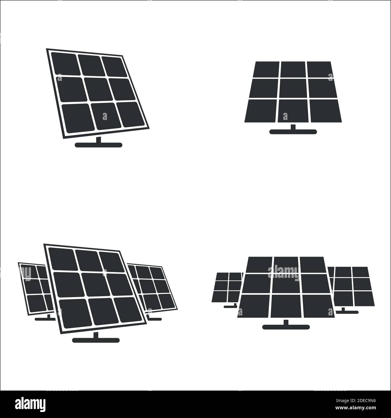 Insieme di oggetti sul tema dell'energia solare Illustrazione Vettoriale