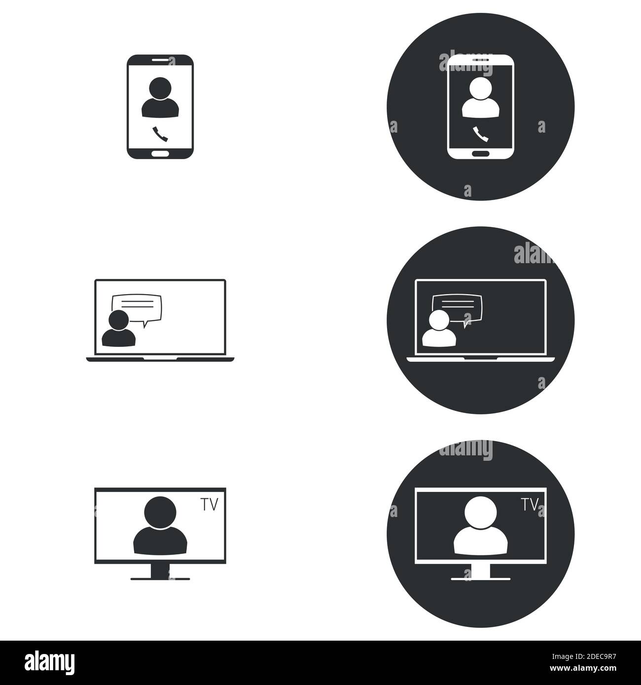 Insieme di oggetti sul tema del sociale Illustrazione Vettoriale
