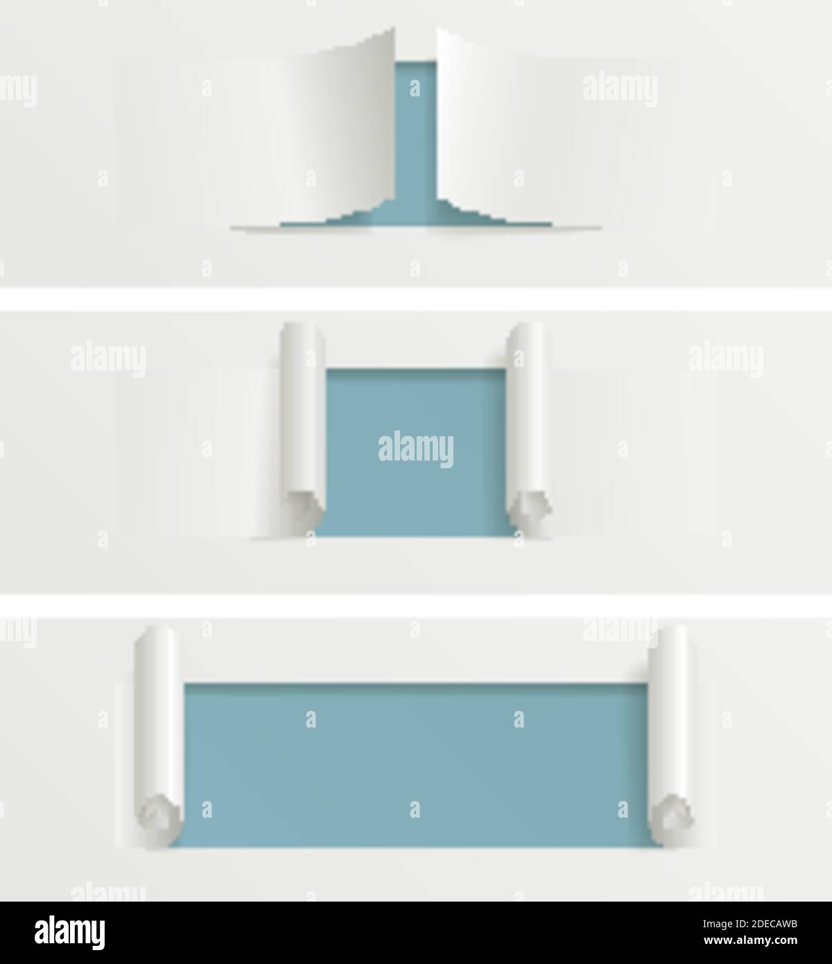 Illustrazione vettoriale che imita una carta strappata con arricciatura della carta e spazio per il testo. I colori possono essere facilmente modificati (due colori globali, uno per la parte superiore dello shee Illustrazione Vettoriale