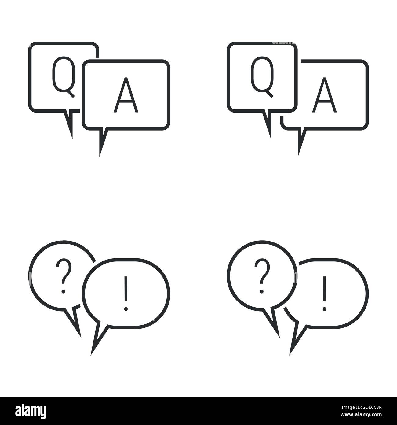 Icone di domande e risposte Illustrazione Vettoriale