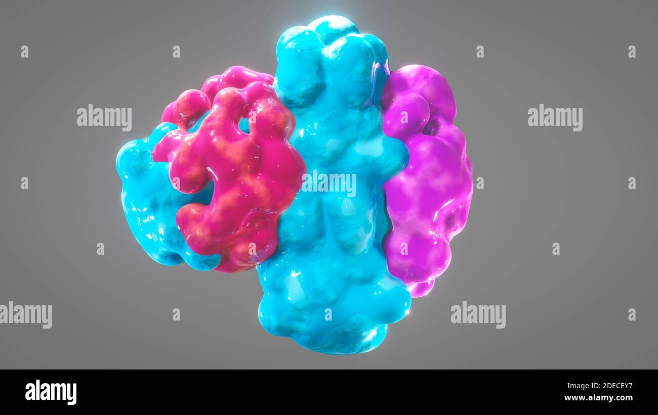 Concetto di neurotossina neurotossina di tipo A del batterio Clostridium botulinum che causa intossicazione alimentare botulismo, modello molecolare 3D rendering Foto Stock