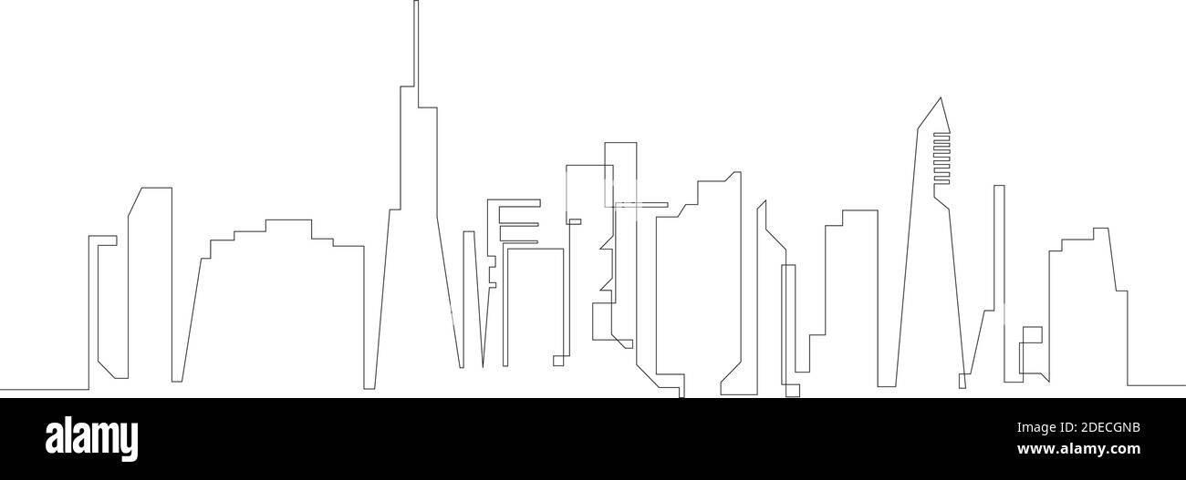 Illustrazione vettoriale delle linee dei paesaggi urbani Illustrazione Vettoriale