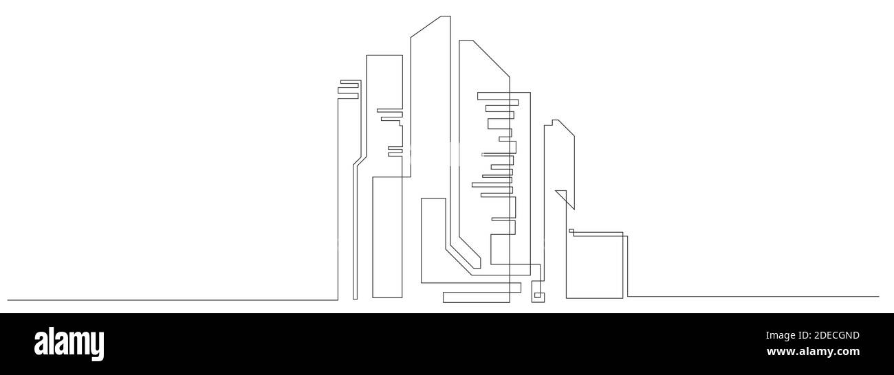 Illustrazione vettoriale delle linee dei paesaggi urbani Illustrazione Vettoriale