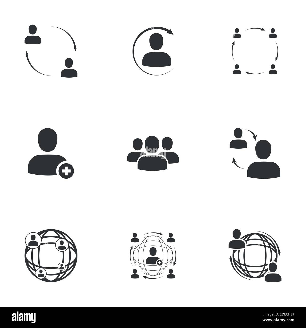 Illustrazione del vettore di rete . Social media marketing su sfondo bianco Illustrazione Vettoriale